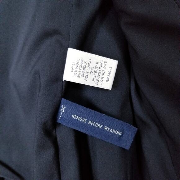 BANANA REPUBLIC Black Wool Blazer - Size 4P New With Tags - Picture 6 of 8